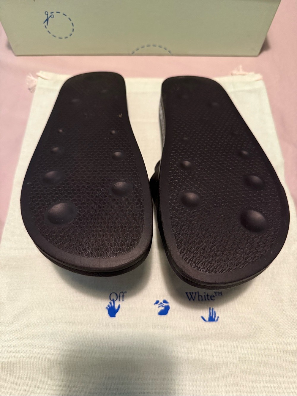 NIB Off-White Black and White Industrial Strap Slide Sandals - Picture 9 of 12